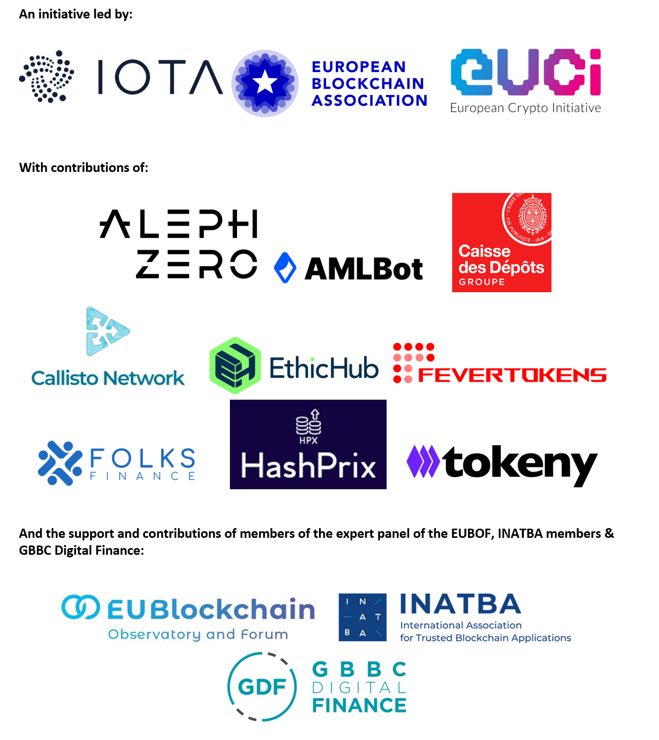 Logos of contributors to the sollaborative resoonse to the ACPR report